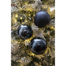 Set 3 Sfere di Natale in Plastica Ø 10Cm – Assortite Lucide e Opache – Vari Colori - Blu Navy