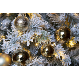 Set di 30 Sfere di Natale in Plastica - Ø 6/8/10 cm - Finiture Lucide, Opache e Increspate - Oro