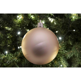 Set 4 Sfere di Natale in Plastica Ø 15 cm - Assortite (Lucide, Opache, Increspate) - Confezione a Cilindro - Oro