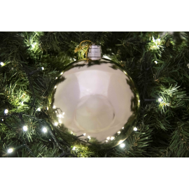 Set 4 Sfere di Natale in Plastica Ø 15 cm - Assortite (Lucide, Opache, Increspate) - Confezione a Cilindro - Oro