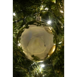 Set di 2 Sfere di Natale in Plastica Ø 12 cm - Finitura Lucida + Opaca - Oro
