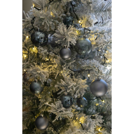 Set 30 Sfere di Natale in Plastica Ø 4/5/6 cm - Assortite (Lucide, Opache, Increspate) - Confezione a Cilindro - Blu Navy