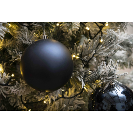 Set di 2 Sfere di Natale in Plastica Ø 12 cm - Finitura Lucida + Opaca - Blu Navy