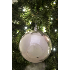 Set di 2 Sfere di Natale in Plastica Ø 12 cm - Finitura Lucida + Opaca - Cipria