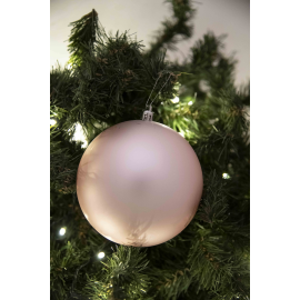 Set di 2 Sfere di Natale in Plastica Ø 12 cm - Finitura Lucida + Opaca - Cipria