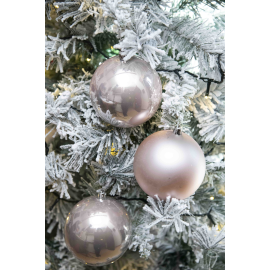 Set 3 Sfere di Natale in Plastica Ø 10Cm – Assortite Lucide e Opache – Vari Colori - Cipria