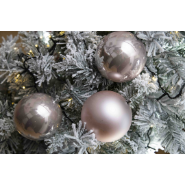 Set 3 Sfere di Natale in Plastica Ø 10Cm – Assortite Lucide e Opache – Vari Colori - Cipria