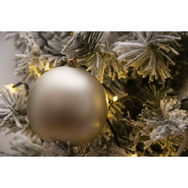 Set 3 Sfere di Natale in Plastica Ø 10Cm – Assortite Lucide e Opache – Vari Colori - Champagne