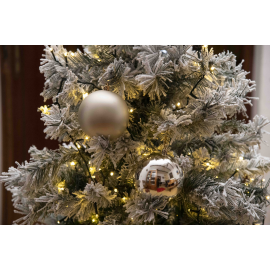 Set 3 Sfere di Natale in Plastica Ø 10Cm – Assortite Lucide e Opache – Vari Colori - Champagne