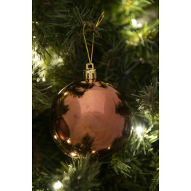 Set di 2 Sfere di Natale in Plastica Ø 12 cm - Finitura Lucida + Opaca - Brown Coffee