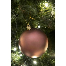 Set di 2 Sfere di Natale in Plastica Ø 12 cm - Finitura Lucida + Opaca - Brown Coffee