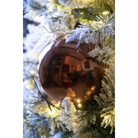 Sfera Natalizia in Plastica Lucida Ø 20Cm – Disponibile in Varie Colorazioni - Brown Coffee