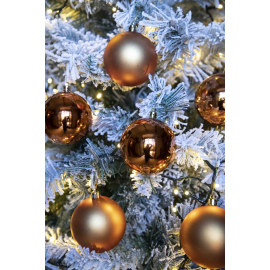 Set 6 Sfere di Natale in Plastica Ø 8Cm – Assortite Lucide e Opache – Vari Colori - Copper