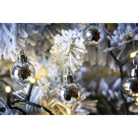 Set 30 Sfere di Natale in Plastica Lucide Ø 3Cm – Vari Colori - Argento