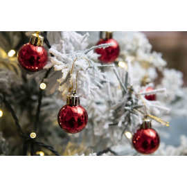 Set 30 Sfere di Natale in Plastica Lucide Ø 3Cm – Vari Colori - Rosso