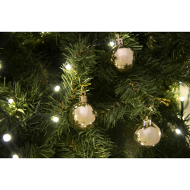 Set 24 Sfere di Natale in Plastica Lucida Ø 4Cm – Vari Colori - Oro Lucido