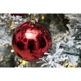 Set 3 Sfere in Plastica Lucide Ø 12Cm - Vari Colori - Rosso