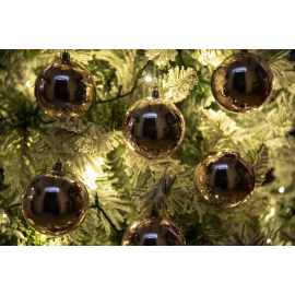 Set 8 Sfere di Natale in Plastica Lucide Ø 8Cm - Vari Colori - Rosa