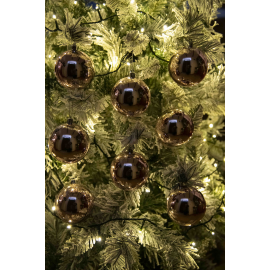 Set 8 Sfere di Natale in Plastica Lucide Ø 8Cm - Vari Colori - Rosa