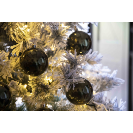 Set 8 Sfere di Natale in Plastica Lucide Ø 8Cm - Vari Colori - Verde Albero