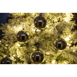 Set 8 Sfere di Natale in Plastica Lucide Ø 8Cm - Vari Colori - Argento Lucido