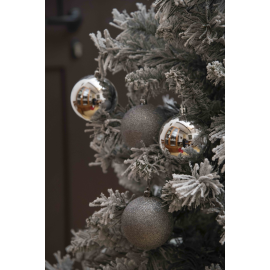 Set 8 Sfere di Natale in Plastica Lucide Ø 8Cm - Vari Colori - Argento