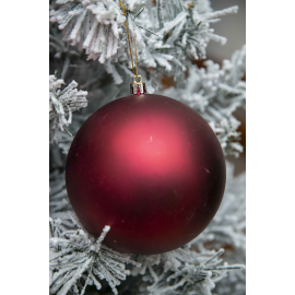 Set di 2 Sfere di Natale in Plastica Ø 12 cm - Finitura Lucida + Opaca - Burgundy