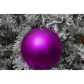 Set di 2 Sfere di Natale in Plastica Ø 12 cm - Finitura Lucida + Opaca - Magenta