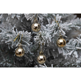 Set 30 Sfere di Natale in Plastica Lucide Ø 3Cm – Vari Colori - Oro