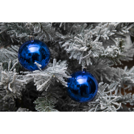 Set 12 Sfere di Natale in Plastica Ø 7Cm - Vari Colori - Blu Lucido