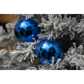 Set 8 Sfere di Natale in Plastica Lucide Ø 8Cm - Vari Colori - Blu