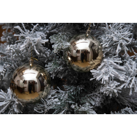 Set 4 Sfere di Natale in Plastica Lucide Ø 10Cm – Vari Colori - Oro