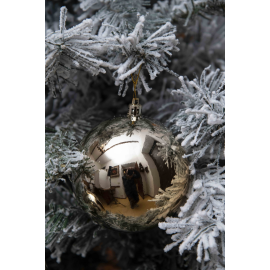 Set 4 Sfere di Natale in Plastica Lucide Ø 10Cm – Vari Colori - Oro
