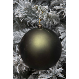 Set di 2 Sfere di Natale in Plastica Ø 12 cm - Finitura Lucida + Opaca - Verde Albero