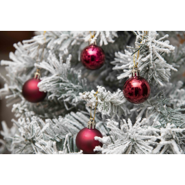 Set 20 Sfere di Natale in Plastica Ø 4Cm – Assortite Lucide e Opache – Vari Colori - Burgundy