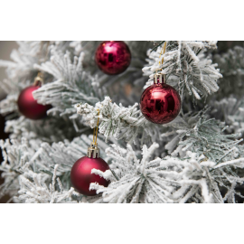 Set 20 Sfere di Natale in Plastica Ø 4Cm – Assortite Lucide e Opache – Vari Colori - Burgundy