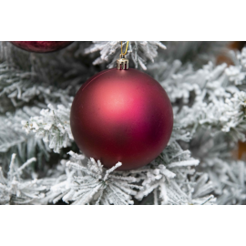 Set 3 Sfere di Natale in Plastica Ø 10Cm – Assortite Lucide e Opache – Vari Colori - Burgundy