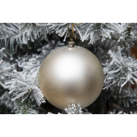 Set di 2 Sfere di Natale in Plastica Ø 12 cm - Finitura Lucida + Opaca - Champagne