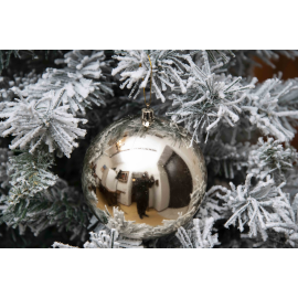 Set di 2 Sfere di Natale in Plastica Ø 12 cm - Finitura Lucida + Opaca - Champagne