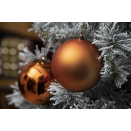 Set 3 Sfere di Natale in Plastica Ø 10Cm – Assortite Lucide e Opache – Vari Colori - Copper