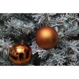 Set 3 Sfere di Natale in Plastica Ø 10Cm – Assortite Lucide e Opache – Vari Colori - Copper