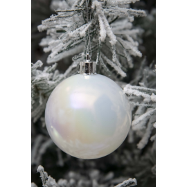 Set 3 Sfere in Plastica Lucide Ø 12Cm - Vari Colori - Bianco Iridescente