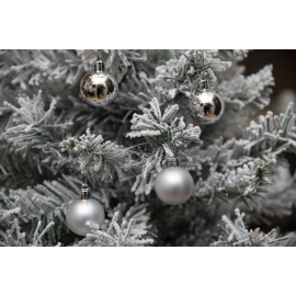 Set 20 Sfere di Natale in Plastica Ø 4Cm – Assortite Lucide e Opache – Vari Colori - Argento