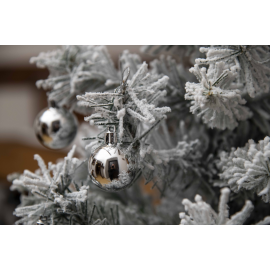 Set 20 Sfere di Natale in Plastica Ø 4Cm – Assortite Lucide e Opache – Vari Colori - Argento