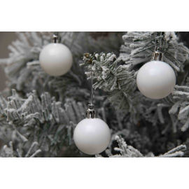 Set 20 Sfere di Natale in Plastica Ø 4Cm – Assortite Lucide e Opache – Vari Colori - Bianco