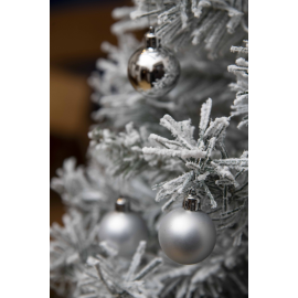 Set 20 Sfere di Natale in Plastica Ø 4Cm – Assortite Lucide e Opache – Vari Colori - Argento
