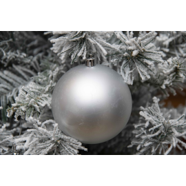 Set 3 Sfere di Natale in Plastica Ø 10Cm – Assortite Lucide e Opache – Vari Colori - Argento