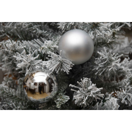 Set 3 Sfere di Natale in Plastica Ø 10Cm – Assortite Lucide e Opache – Vari Colori - Argento