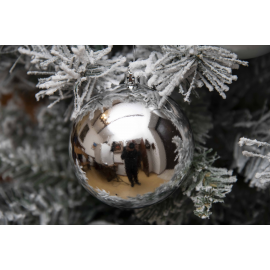 Set 3 Sfere di Natale in Plastica Ø 10Cm – Assortite Lucide e Opache – Vari Colori - Argento