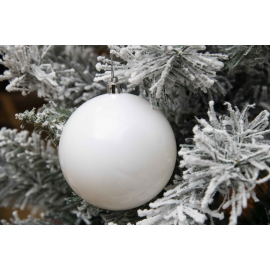 Set 3 Sfere di Natale in Plastica Ø 10Cm – Assortite Lucide e Opache – Vari Colori - Bianco